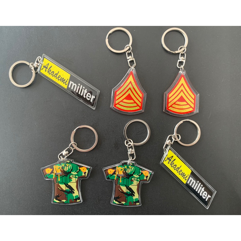 Ganci Gantungan Kunci Mika Sevron Baju Mini Loreng PDL Taruna Akmil Akademi Militer