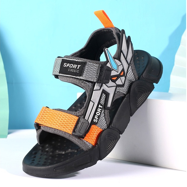 GLORYKIDZ 2023SH2099 Sendal Anak Laki Laki 3 Tahun - 12 Tahun Sendal Gunung Anak Laki Laki Transformer Sandal Anak Robot Import Bahan Karet Empuk Size 27-38