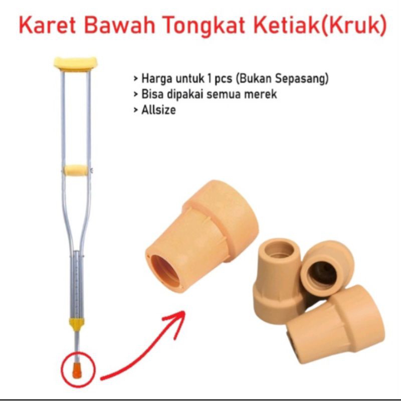 Karet Tongkat Kruk Ketiak Karet Tongkat Ketiak Bawah Karet Tongkat Kruk