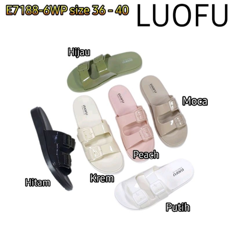 Sandal luofu Wanita Sandal jelly karet Sandal luofu Sandal Luofu import Size 36-40