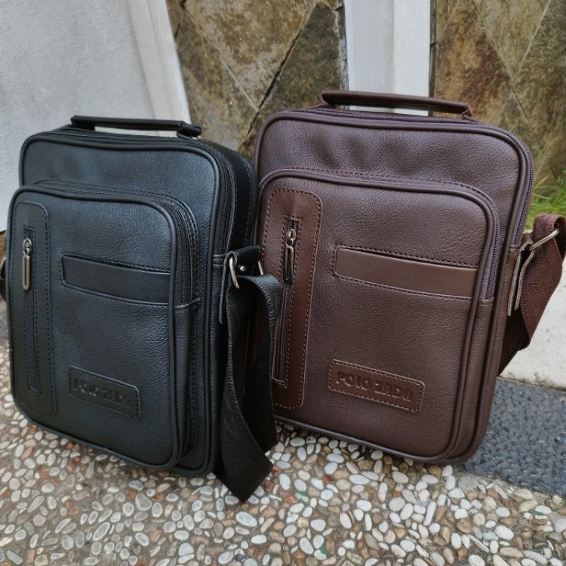 Tas Kantor Pria Kulit Sintetis Premium | Sling Bag Tas Bahu Pria Original Polozada Best Quality
