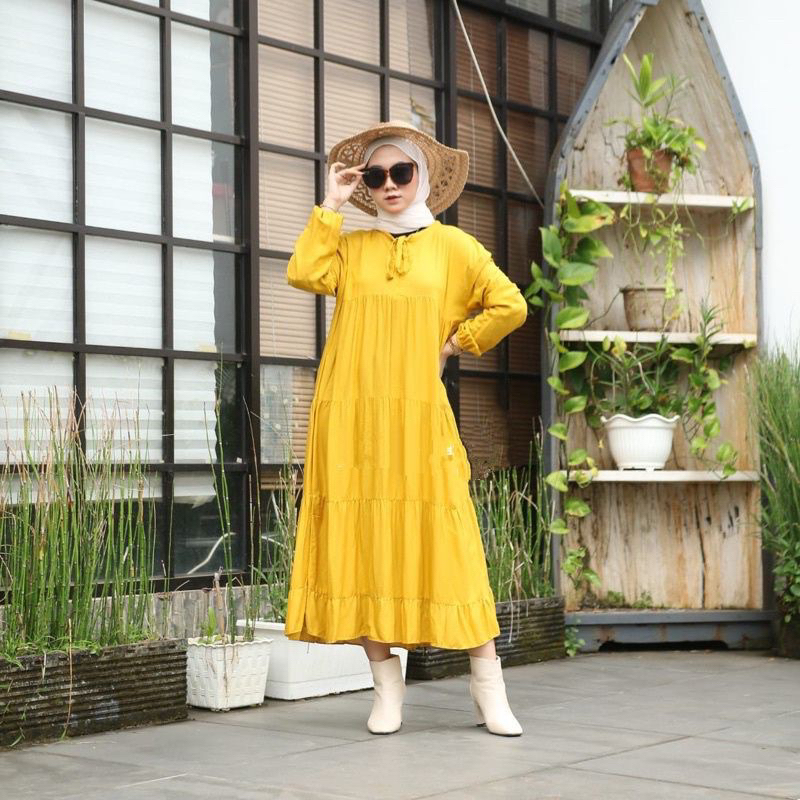 SoJin Midi Dress Rayon Premium Gamis Lebaran Terbaru