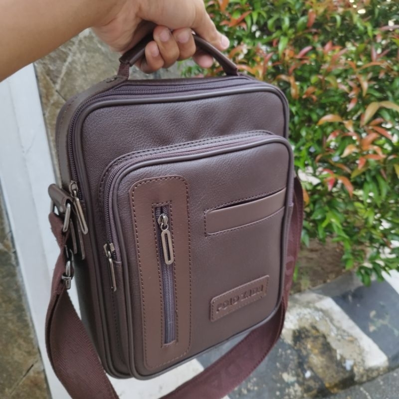 Tas Bahu Pria Kulit Sintetis Premium | Tas Kantor Pria Original Polozada