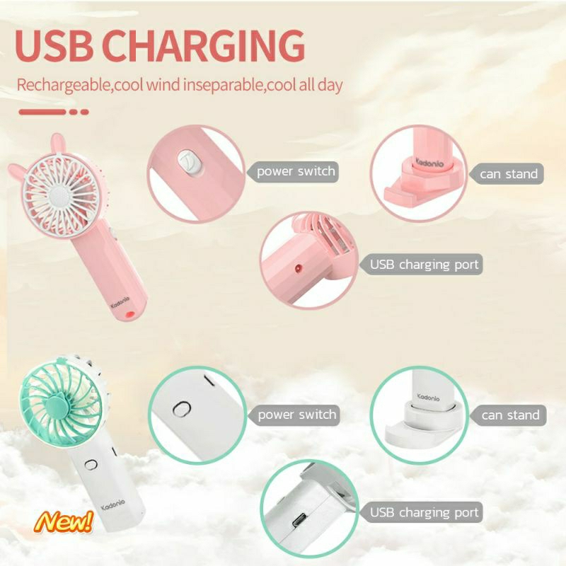 Kipas angin spray pewangi mini genggam tangan portable recharge