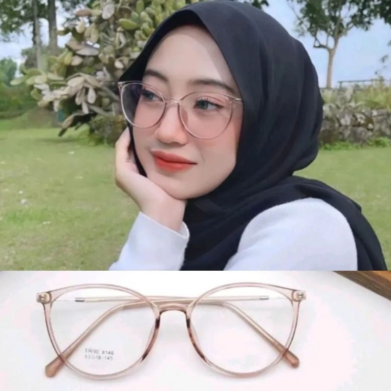 kacamata wanita cat Eye bisa request minus dan normal frame 8146