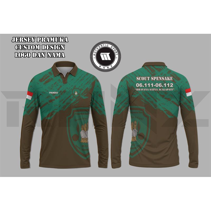 JERSEY PRINTING PRAMUKA BERKERAH BISA CUSTOM DESAIN/BAJU JERSEY PENDEK DAN PANJANG PREMIUM PRAMUKA G