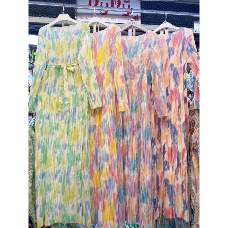 Dress Plisket Rainbow Premium Bangkok ORI
