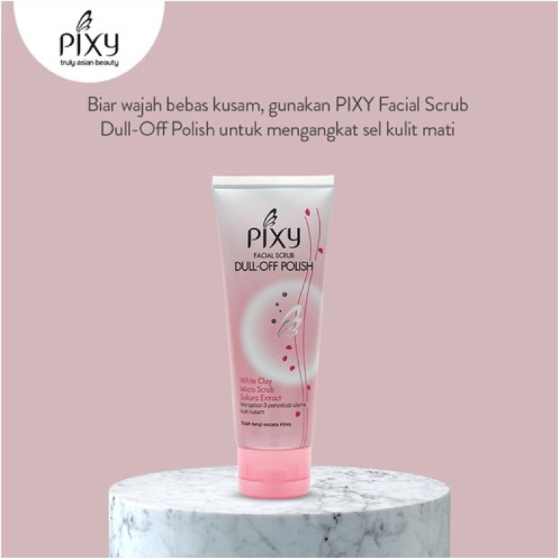 Pixy Facial Scrub Dull-Off Polish | White Clay - Micro Scrub - Sakura Extract
