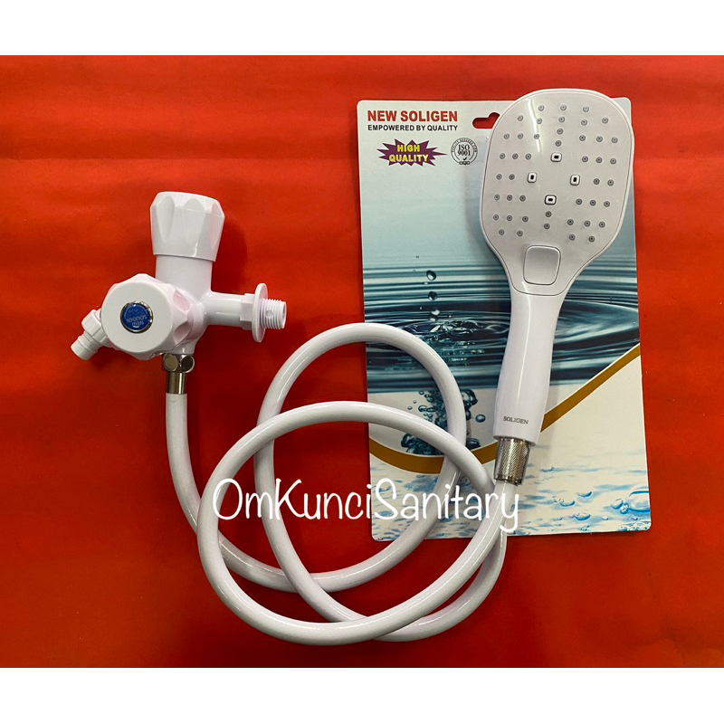 Set Soligen Hand Shower A 302 Kran Cabang Soligen Shower Mandi Kran Double