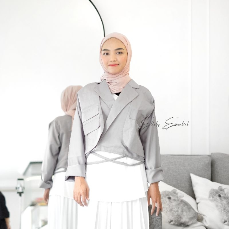 Blazer Double Crop Korean Style / Blazer Crop Long Sleeves / Korean Blazer / Outer Tali