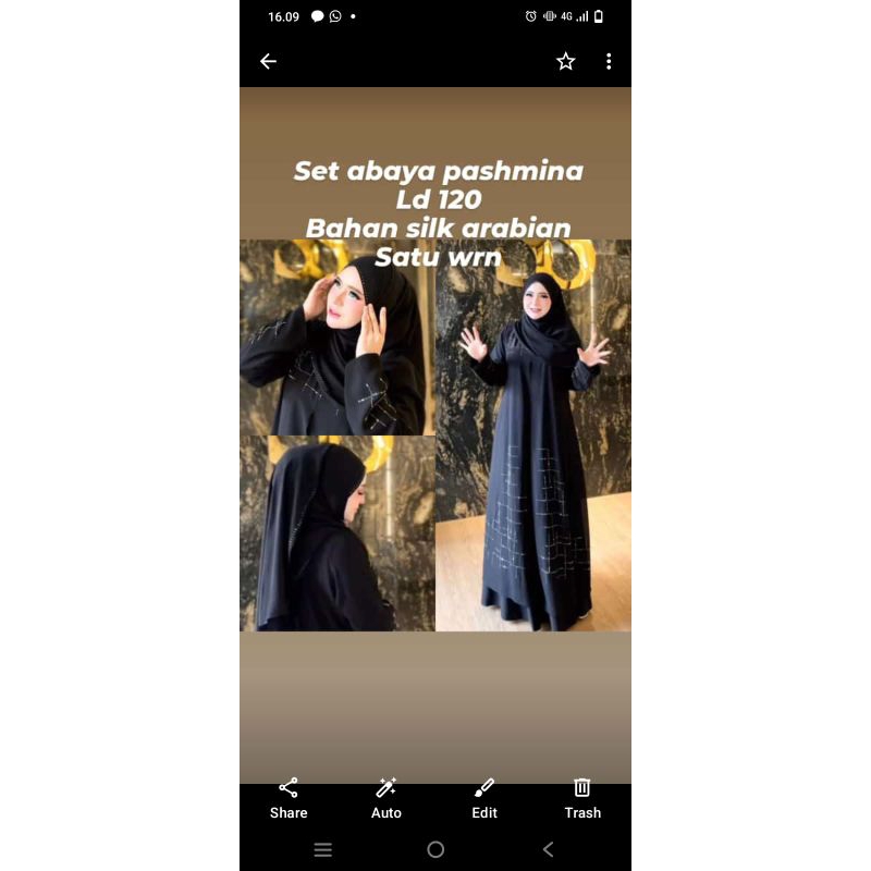 set abaya pashmina
