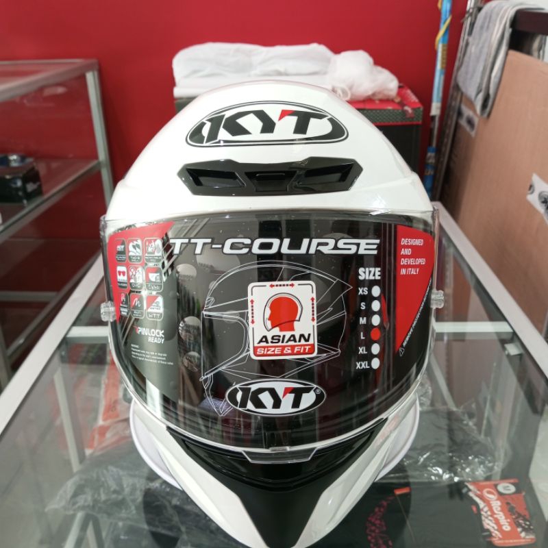 Helm KYT TT Course Solid Putih Original