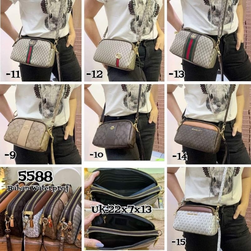 NEW ITEM tas selempang / sling ovale 2 ruang import kode 5588