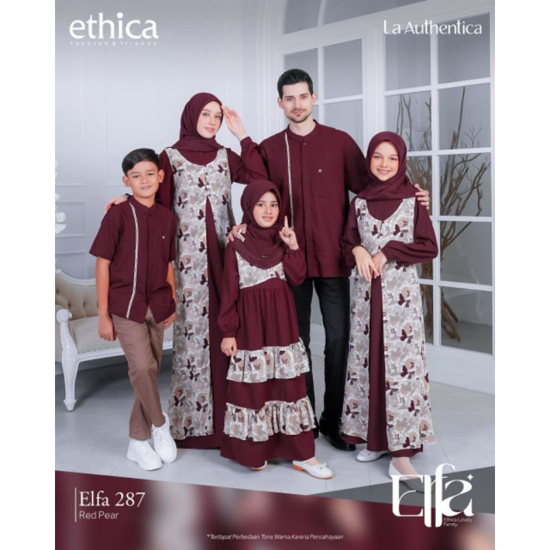 SARIMBIT KELUARGA 2023 - Ethica Gamis Ibu dan Koko Ayah Elfa 287 Red Pear