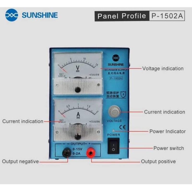 DC Power Supply SUNSHINE 1502A / P-1502A 2amper Original