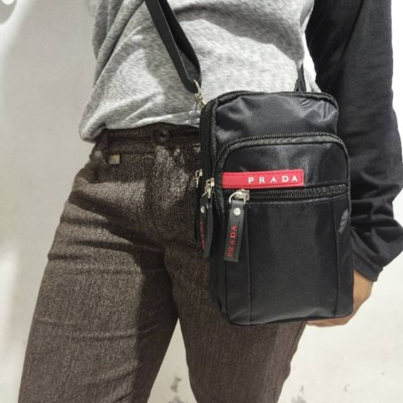 Tas selmpang mini pria/tas hp prada 050