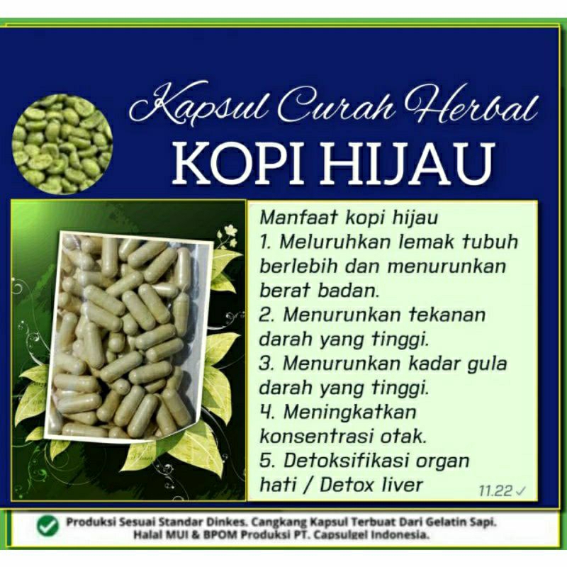 

KOPI HIJAU 100 KAPSUL OBAT HERBAL ALAMI (GRADE A5)