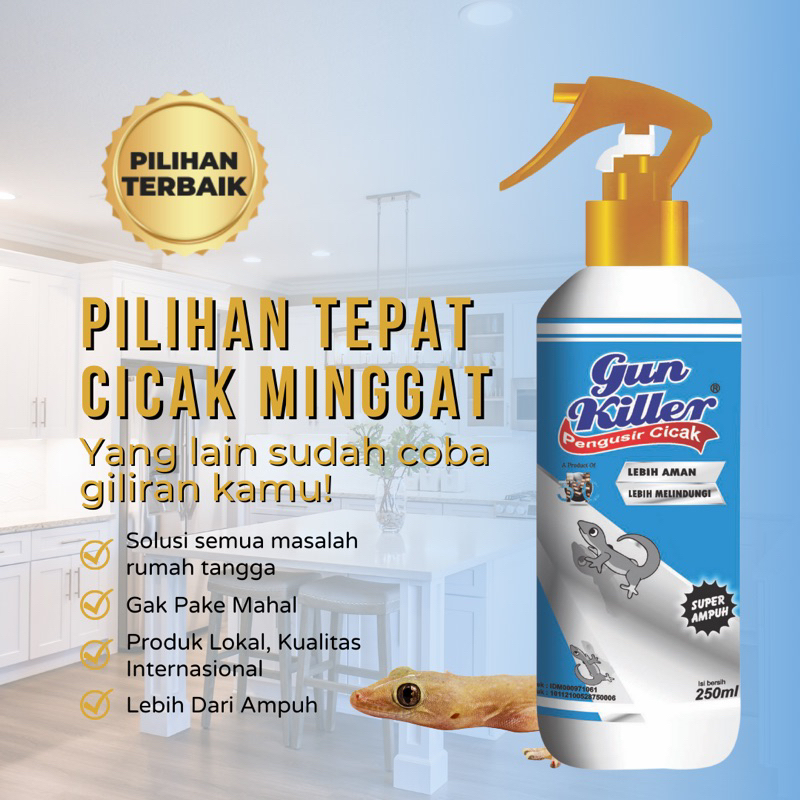 Gun Killer Pembasmi cicak super ampuh 500ml spary anti cicak aman untuk manusia & hewan peliharan