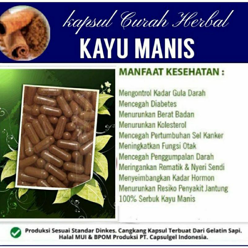 

KAYU MANIS 100 KAPSUL OBAT HERBAL ALAMI (GRADE A5)