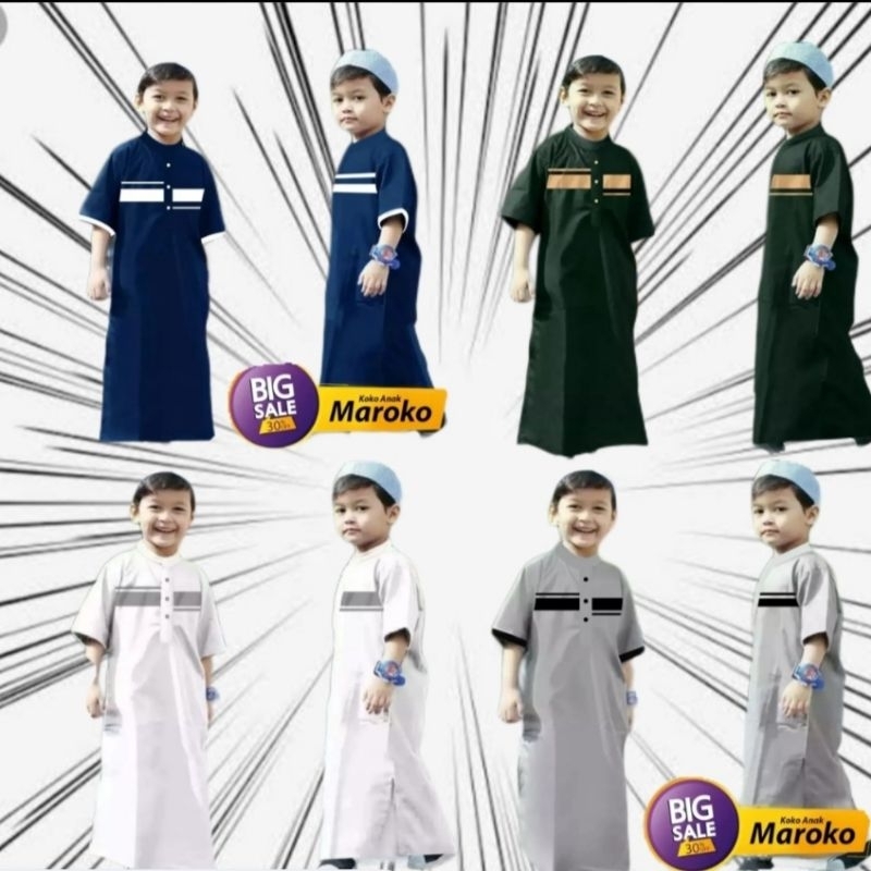 jubah anak gamis anak 1 sampai 15 tahun MODEL MAROKO