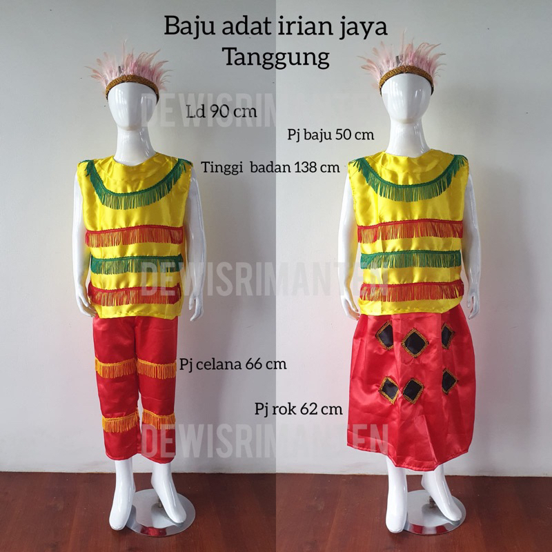 Baju irian jaya anak / sepasang baju anak adat irian jaya