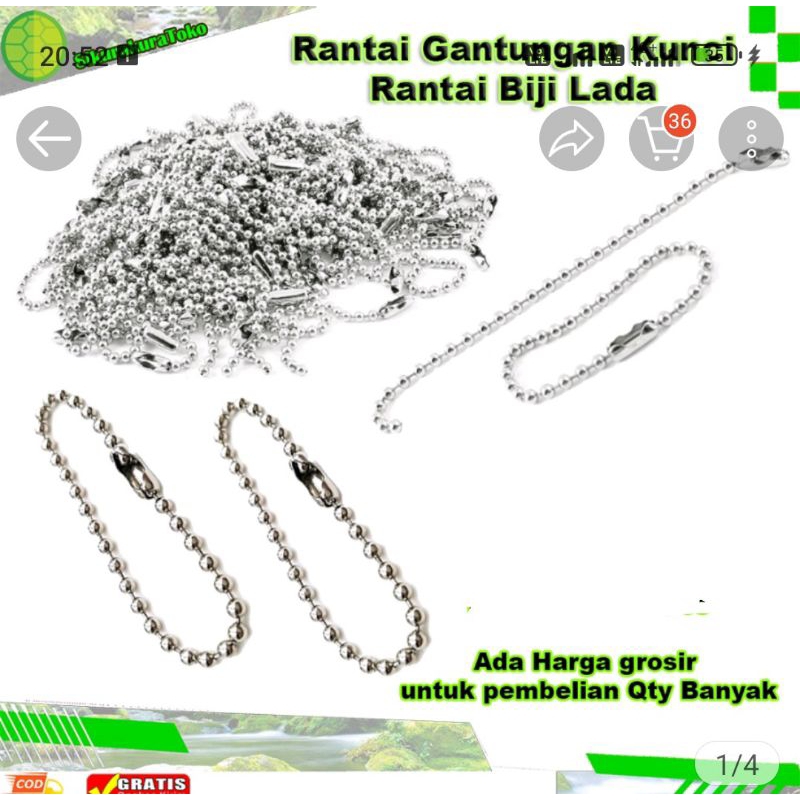 Rantai Hang Tag | Rantai Biji Lada | Tali Rantai | Tali Hang Tag | Souvenir tali loop pin, tali goni