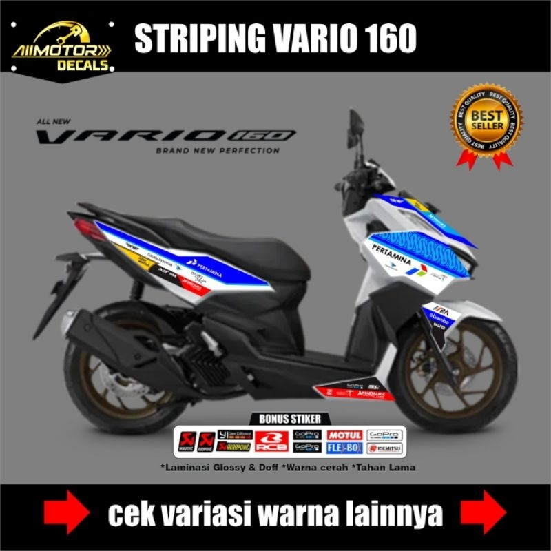 Striping Honda Vario 160 Variasi Mandalika / Stiker Motor Vario 160 Abs/cbs Motif Mandalika Pertamin