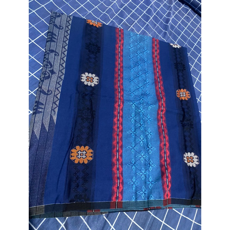 Sarung Preloved Wadimor Songket Biru Garis Merah
