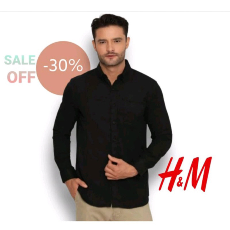kemeja kasual pria H&M kemeja lengan panjang pria H&M