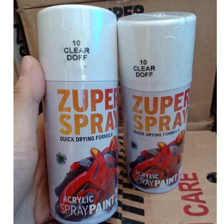 Pilok Pilox Zuper Spray Paint Warna P10 Clear Doff / Pernis Dop / Clear Tidak Mengkilap (150cc/150ml)