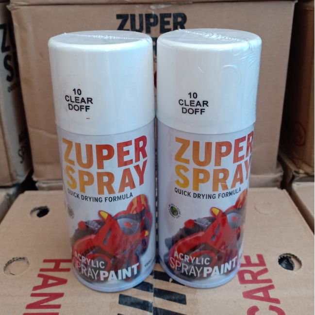 Pilok Pilox Zuper Spray Paint Warna P10 Clear Doff / Pernis Dop / Clear Tidak Mengkilap (150cc/150ml)