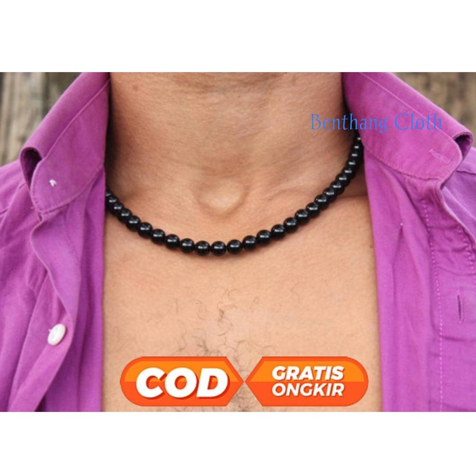 COD Kalung Choker Mutiara Pearl Hitam