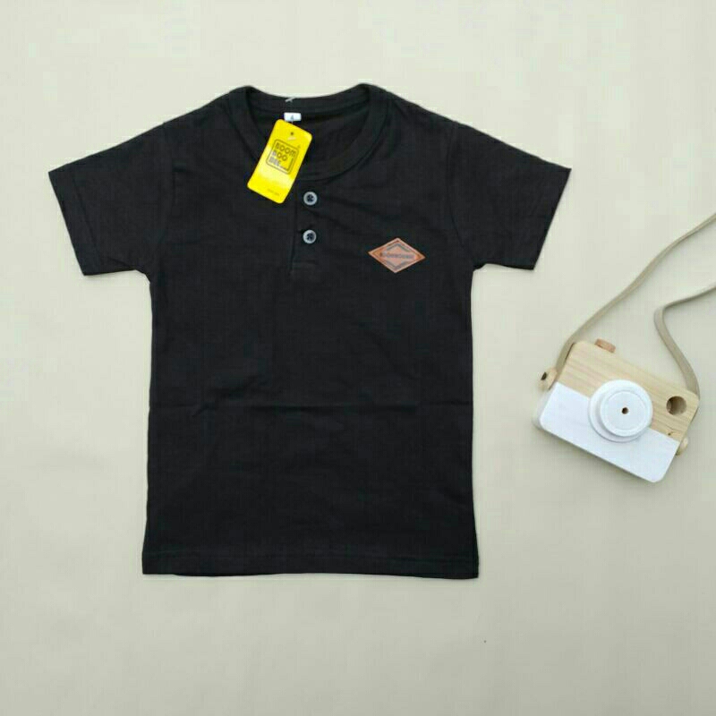 Kaos Anak Laki-laki Kancing Polos Premium Cotton Combed 30s