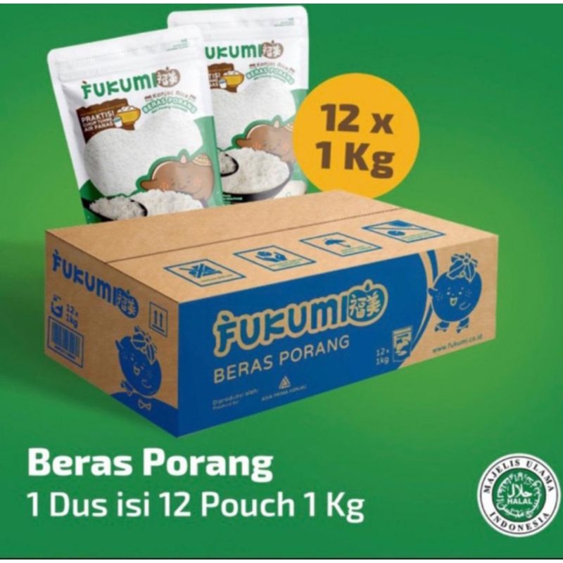 

Fukumi Beras Porang Kardus isi 12 Pouch 1KG