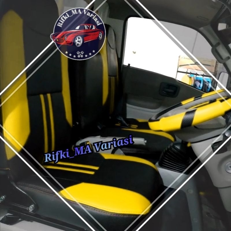 Sarung jok mobil Isuzu Traga motif terbaru / cover jok mobil truk Isuzu Traga / lapis pelindung jok 