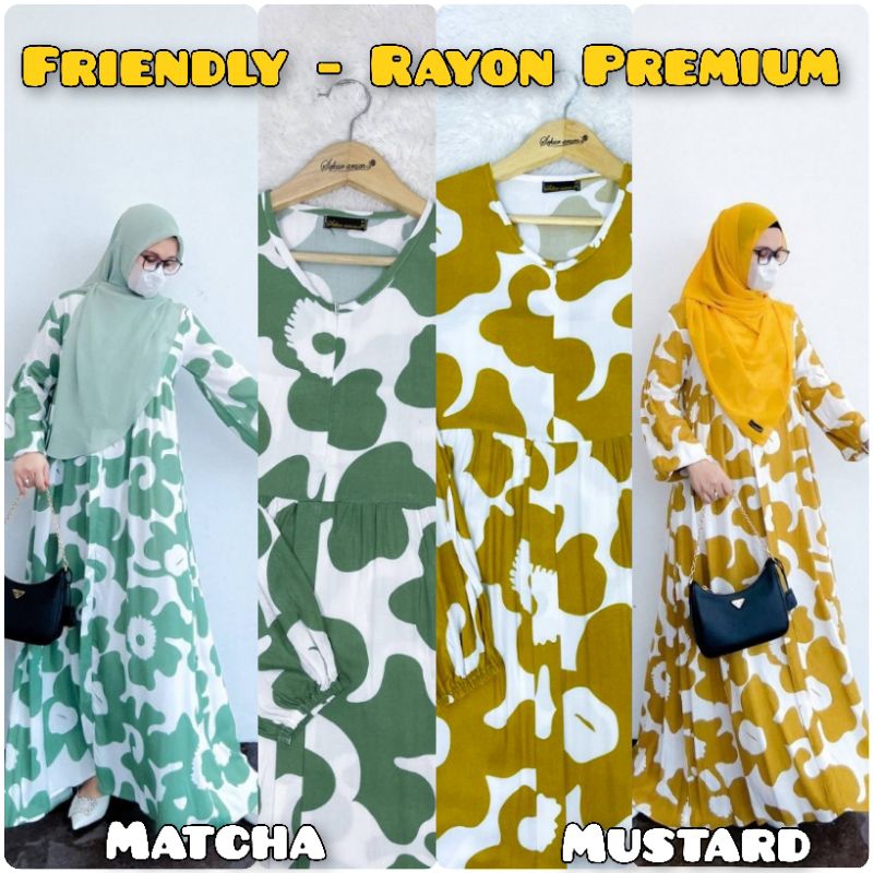 Matcha M | Gamis FRIENDLY Sekararum Fashion | Reseller sekararum fashion