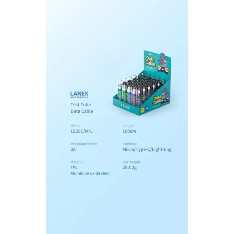 PER BOX 30PCS  KABEL DATA TUBE LANEX LS21M 3A MICRO USB - 1M Mini USB TUBE FOR ANDROID DATA CABLE