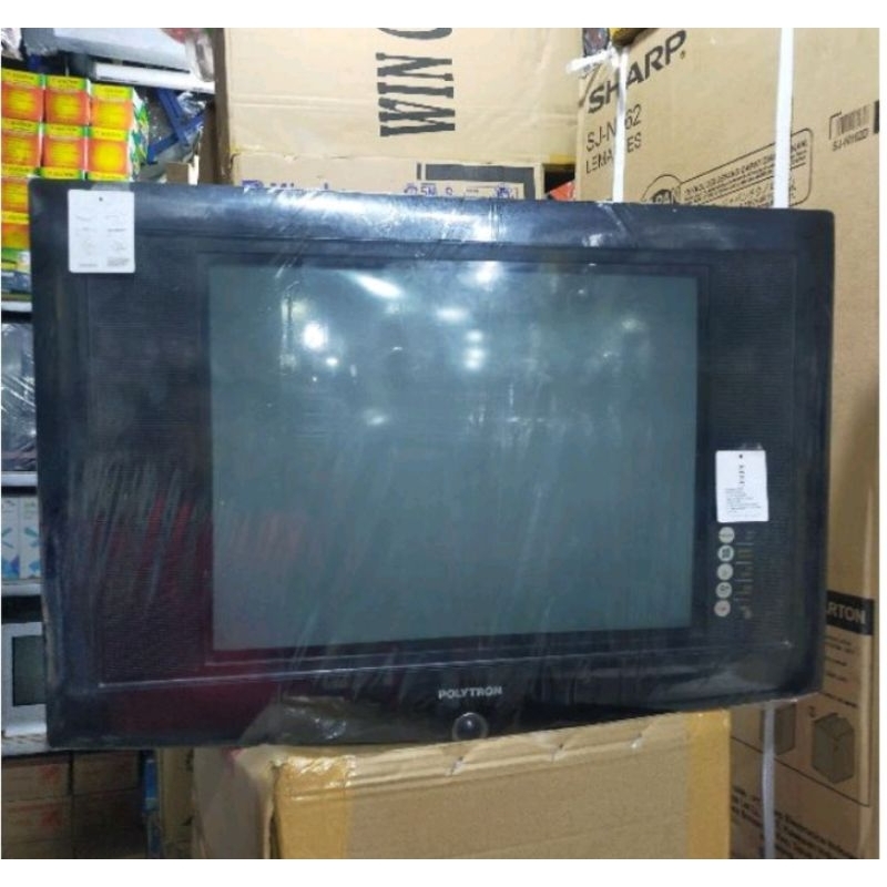 TV POLYTRON TABUNG 21 INCH KAKI SILANG