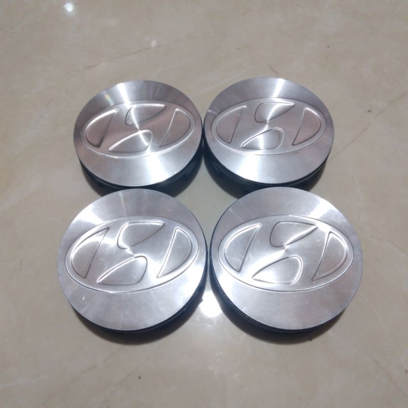 dop roda tutup velg hyundai chrome diameter 6cm harga set