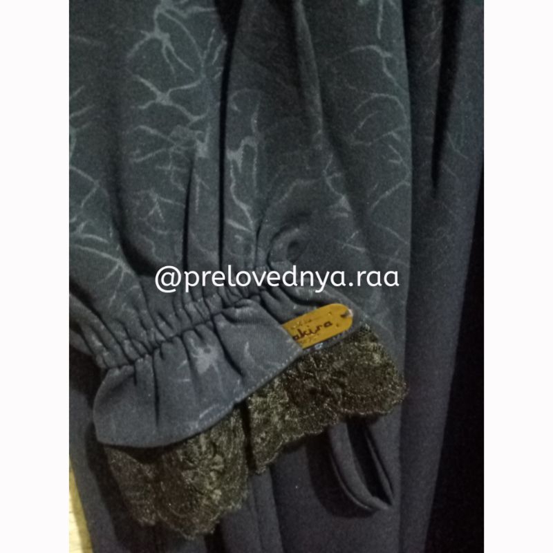 Preloved Gamis Mazen Marzan Emboss Midnight Navy Zakira Abaya