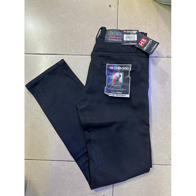 CELANA PENSIL HITAM PRIA / CELANA SLIMFIT PRIA  -COD-