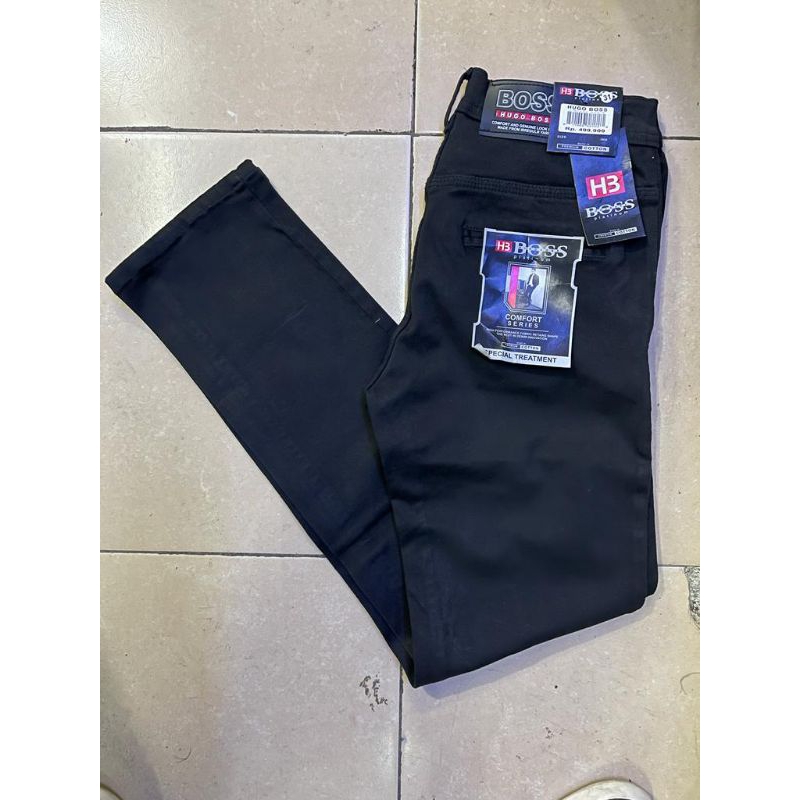 Celana pensil jeans pria hitam /celana  slimfit softjeans pria