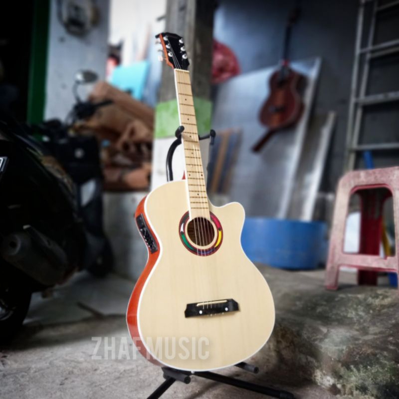 Gitar Akustik Elektrik Yamaha Fg225 Custom (Bonus Pik &amp; Batre)