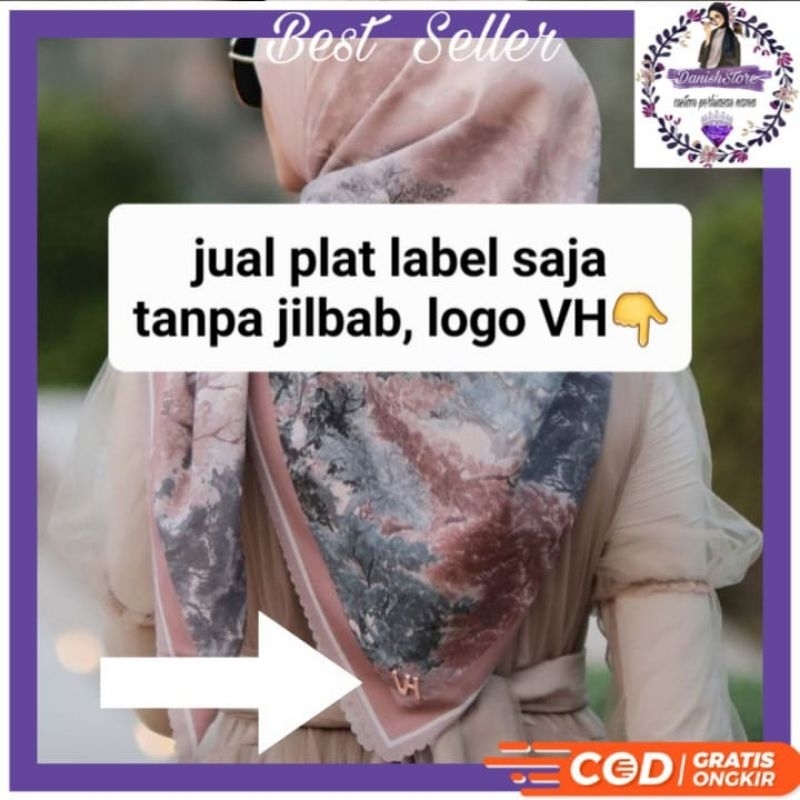 plat hijab vanilla hijab//logo vanilla hijab handmade//awet tidak luntur