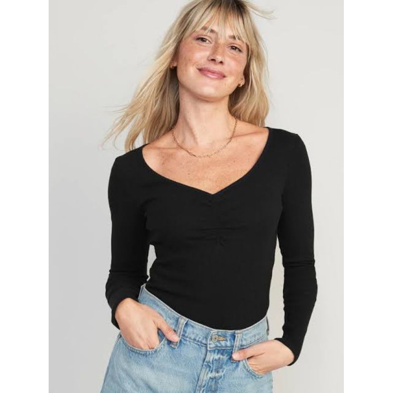 LONG SLEEVE CINCHED FRONT RIB OLD