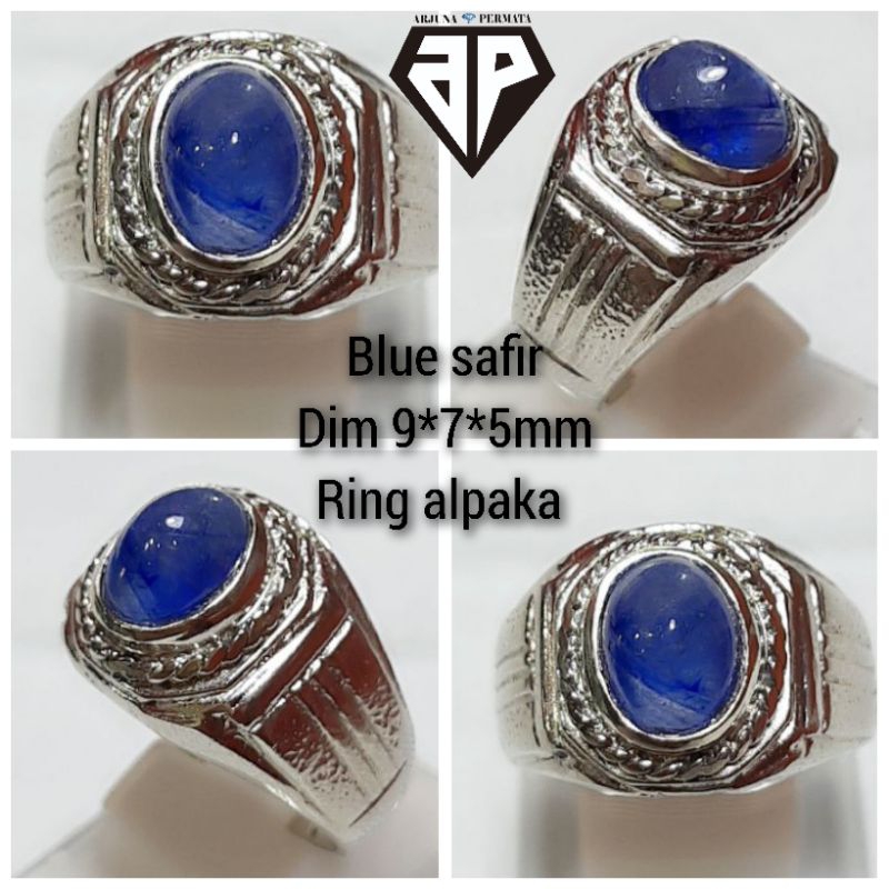 cincin batu blue safir sapphire asli natural