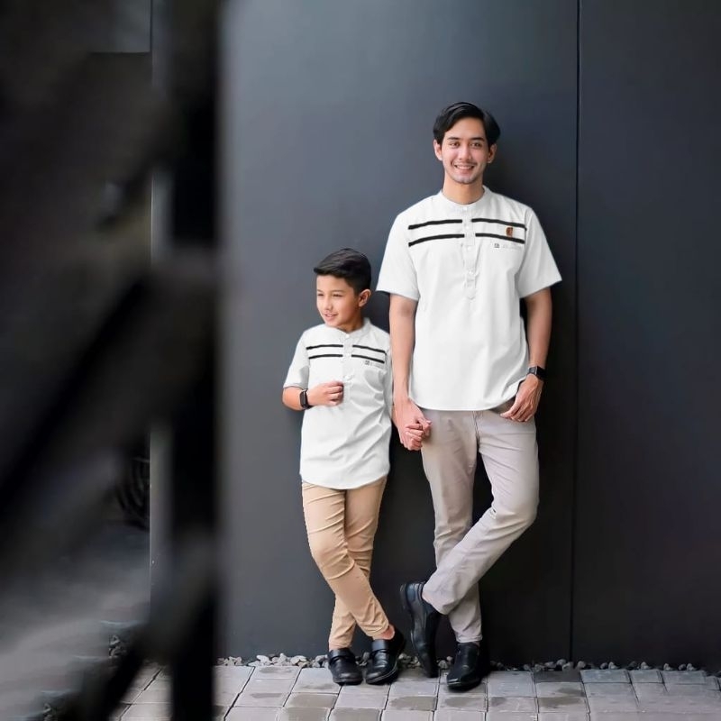 baju Koko baju muslim kekinian tangan pendek seragaman bapak dan anak