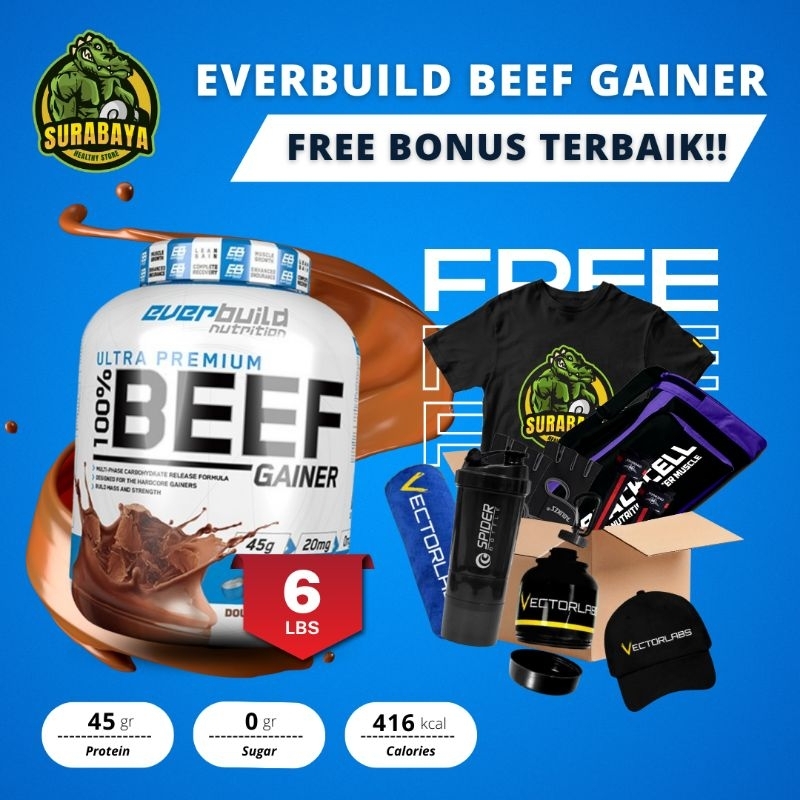 Everbuild Beef Gainer 6 Lbs Non Musclemeds Carnivor Mass 6Lbs