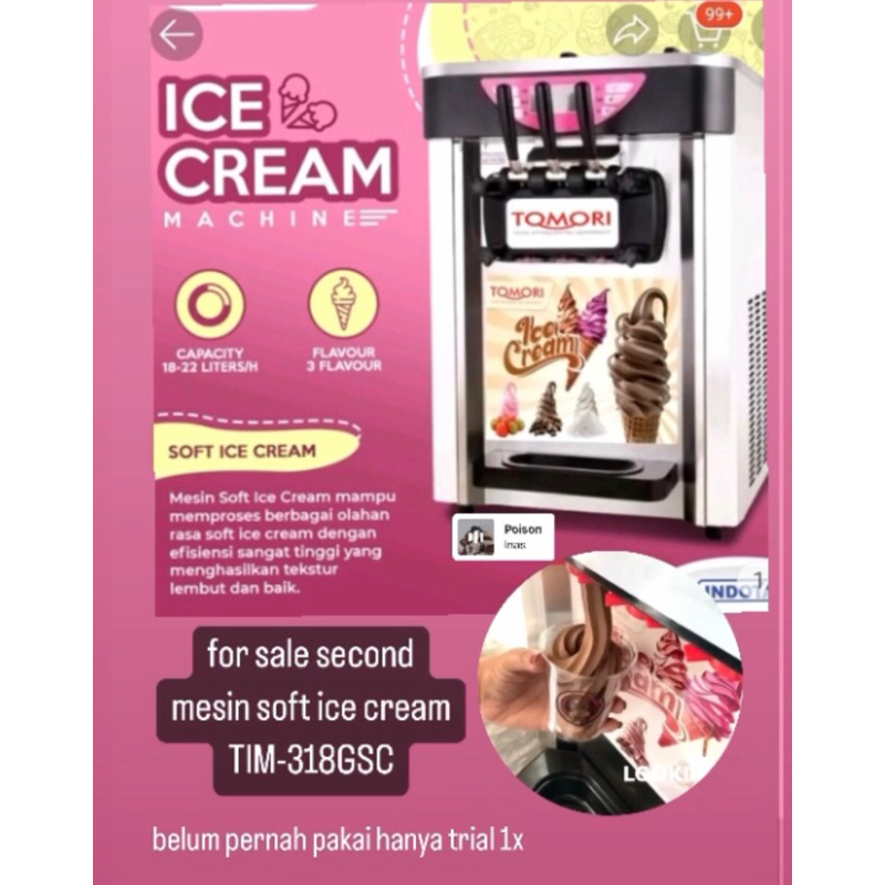 mesin soft ice cream second tomori TIM 318 GSC