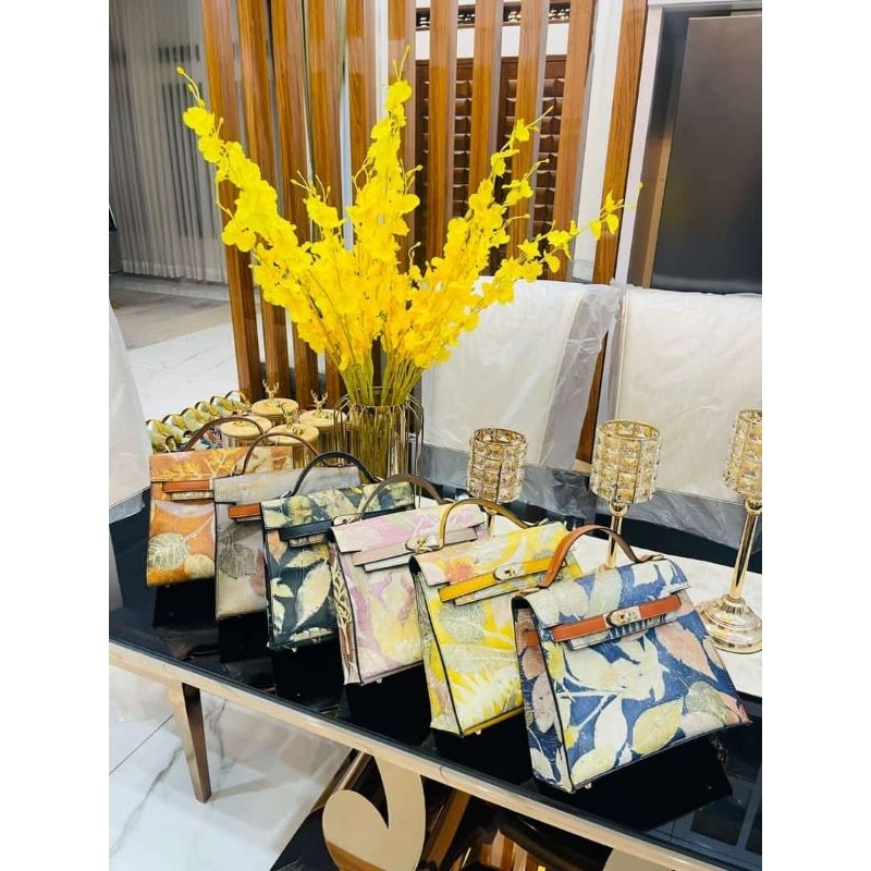 Tas kulit asli Hermy ecoprint series